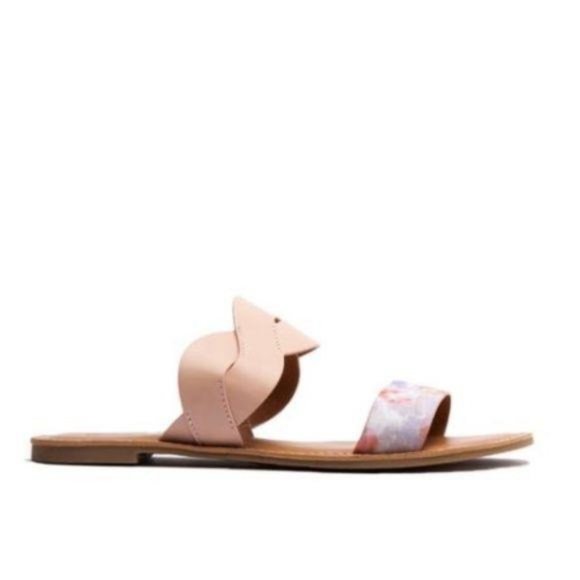 Tie Dye & Blush Double Band Slide Sandals - Picture 4 of 5